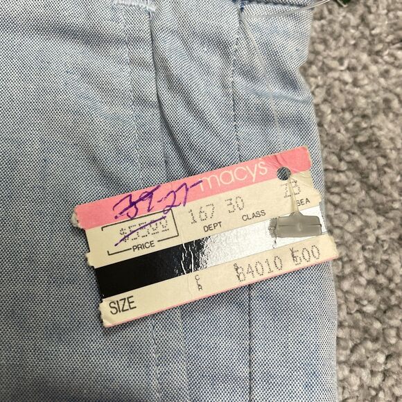 Club Room Vintage 80's Dress Pants Mens 36x34 Light Blue Cotton Trousers NWD - Picture 10 of 16